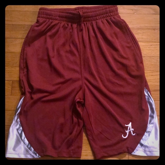 University of Alabama Crimson & White Basketball Shorts Drawstring Waist Size S - Picture 1 of 5